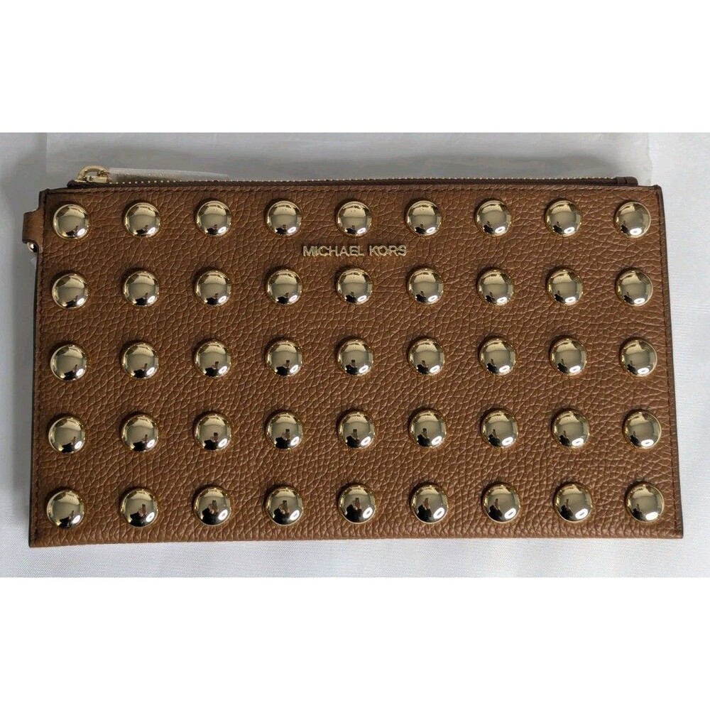 Michael Kors Jetset Studded Pouch - Luggage (Brown) - Picture 1 of 5